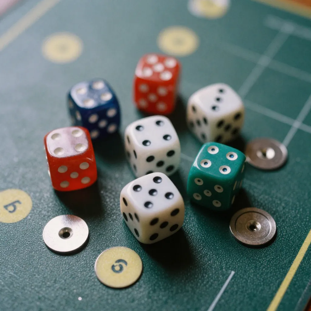 Organización de dados en bandeja artesanal